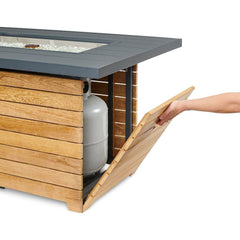 Darien 44-Inch Linear Chat-Height Gas Fire Pit Table with Crystal Fire Burner