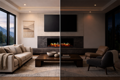 Modern Flames Orion V2 52-Inch Multi Linear Electric Fireplace - adaptive brightness, day and night