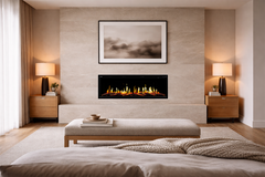 Modern Flames Orion V2 52-Inch Slim Linear Electric Fireplace - installed in a bedroom