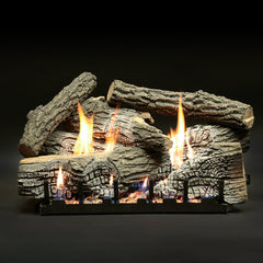 White Mountain Hearth Super Stacked Wildwood Ventless Gas Log Set with Slope Glaze Remote-Ready Burner