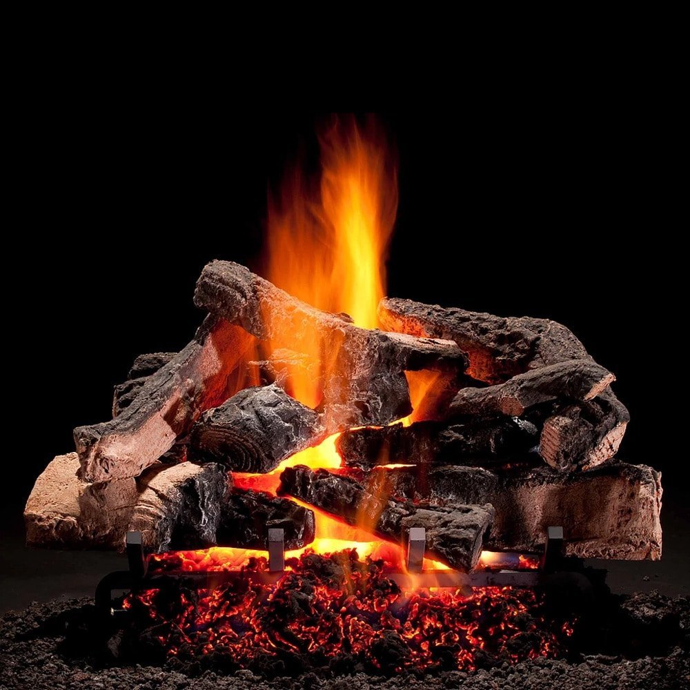 Hargrove Rustic Timbers Vented Gas Log Set with Match-Lit H-Burner