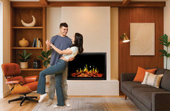 Modern Flames Orion V2 42-Inch Traditional Built-In Electric Fireplace - living room with built-in audio