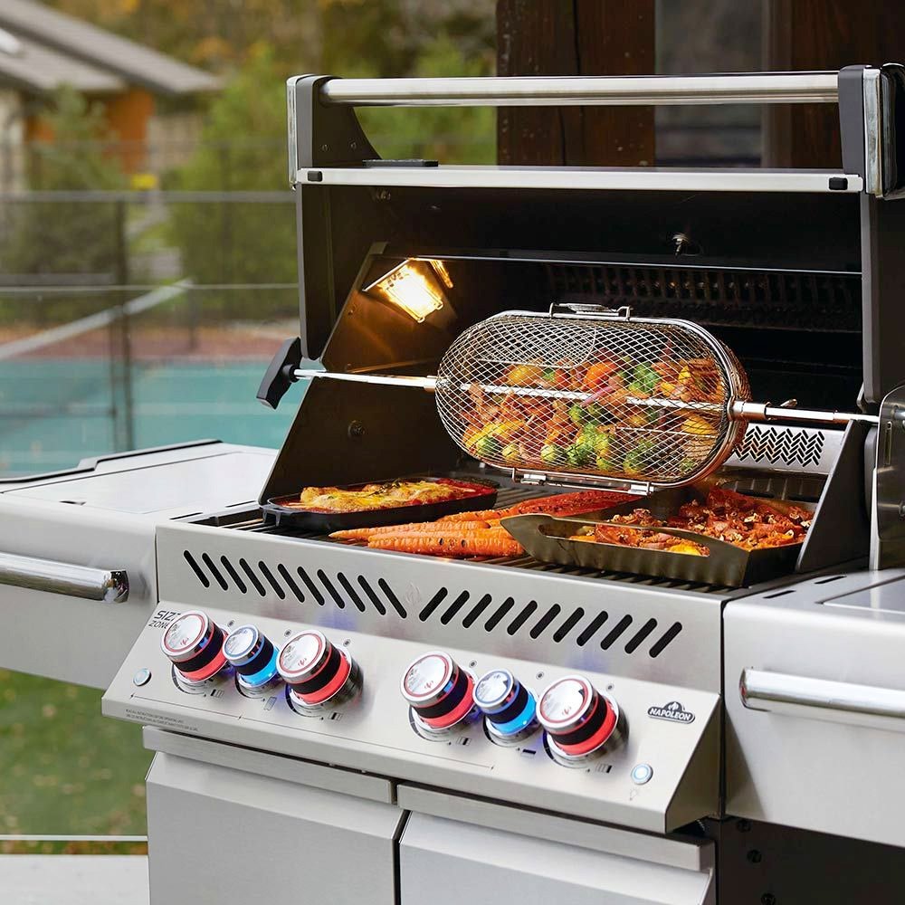 Napoleon Prestige PRO 500 4 Burner Freestanding Gas Grill with Infrared Side Burner Rotisserie Propane