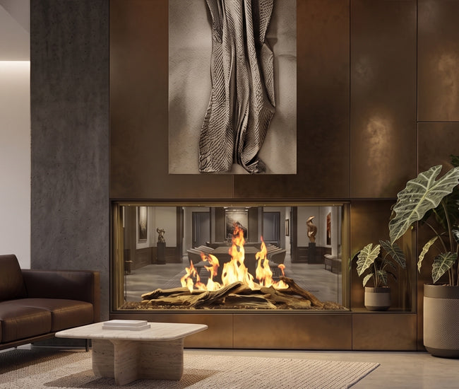 Modern Flames Nova Clear 48-Inch See-Through Built-In Electric Fireplace - lifestyle
