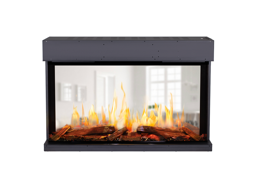 Modern Flames Nova Clear 48-Inch See-Through Built-In Electric Fireplace - product view with yellow flames