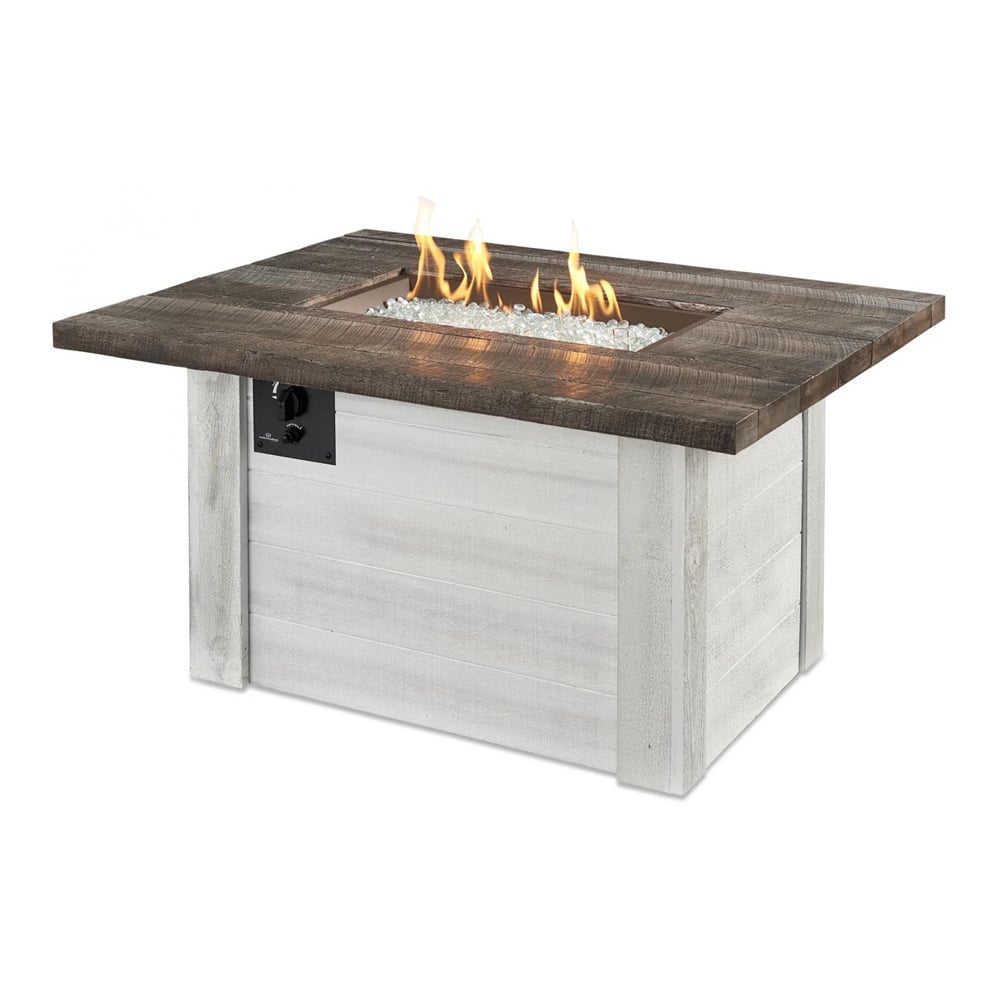 Alcott 48-Inch Rectangular Gas Fire Pit Table with Crystal Fire Burner