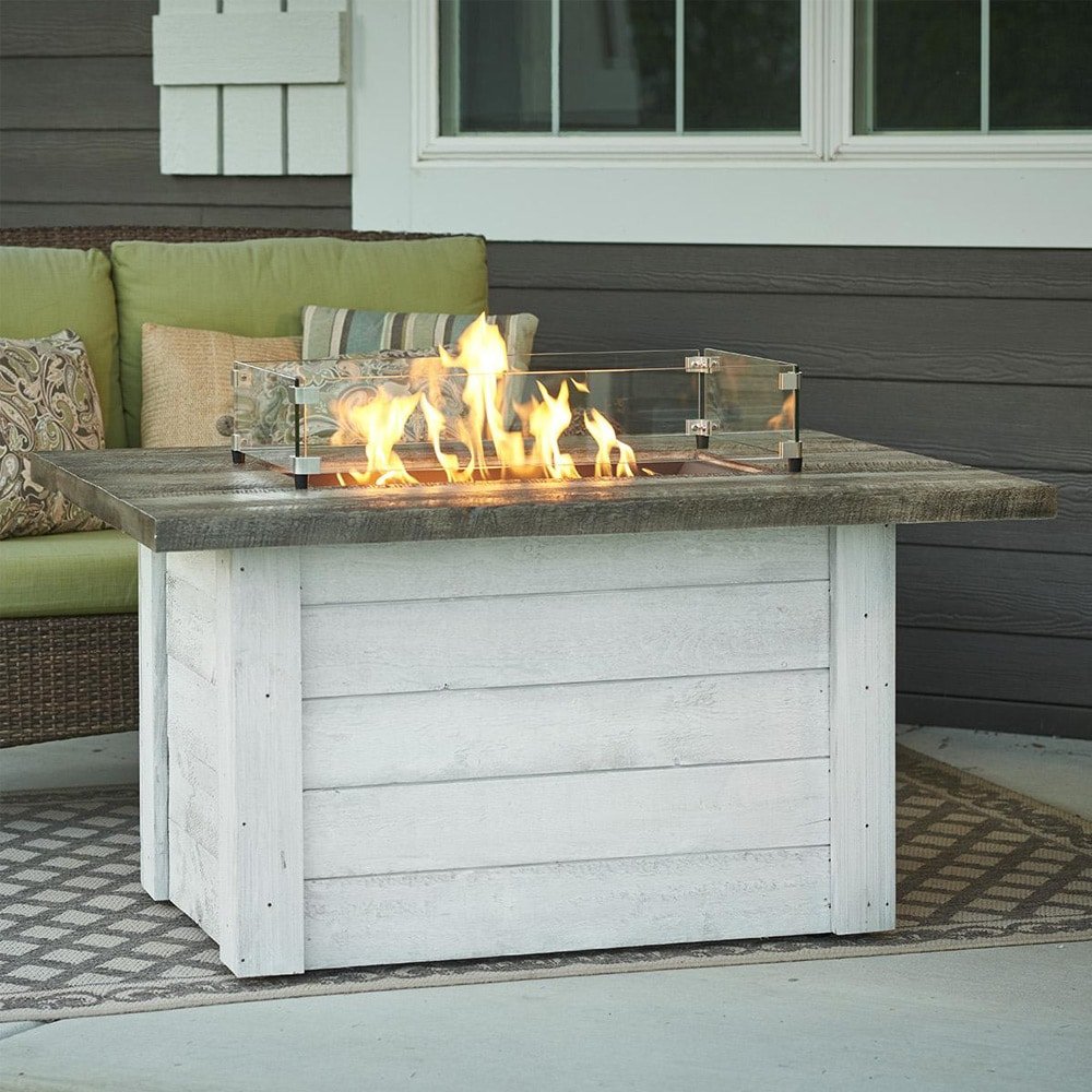 Alcott 48-Inch Rectangular Gas Fire Pit Table with Crystal Fire Burner