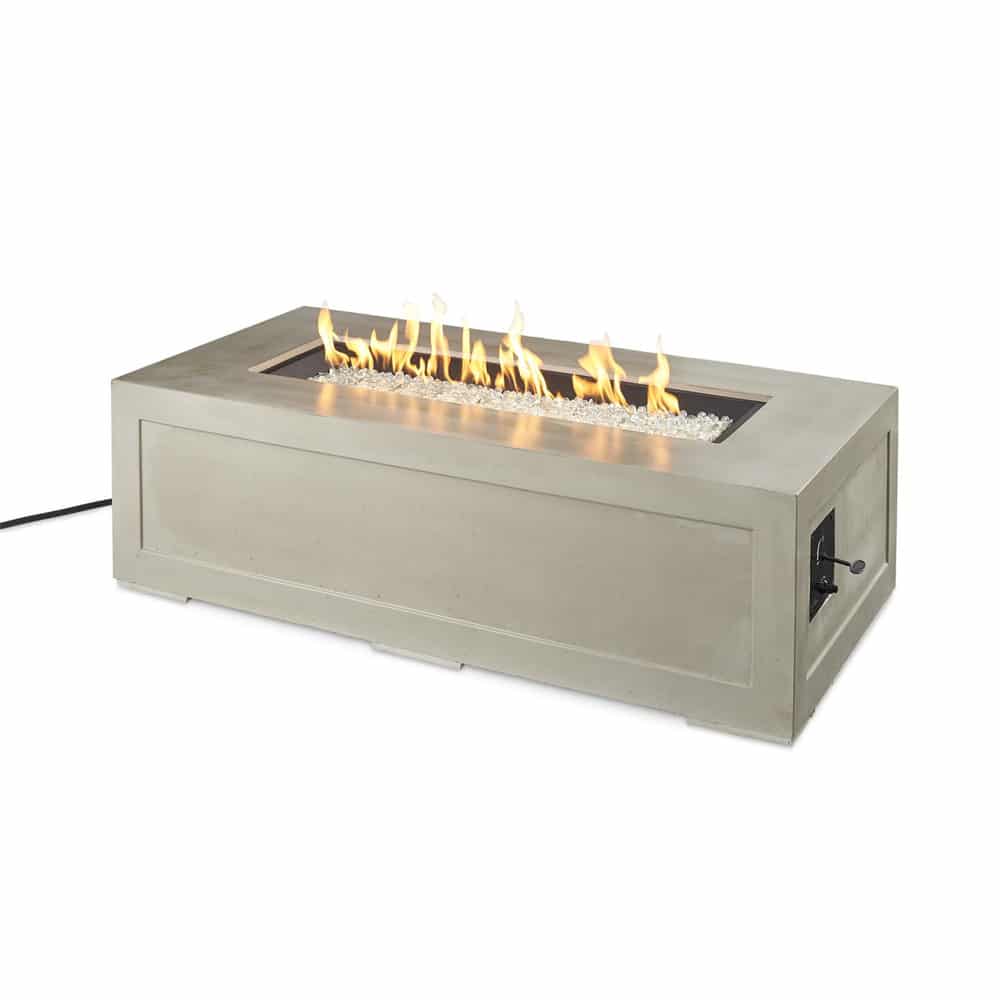 Cove 54-Inch Linear Gas Fire Pit Table with Crystal Fire Burner