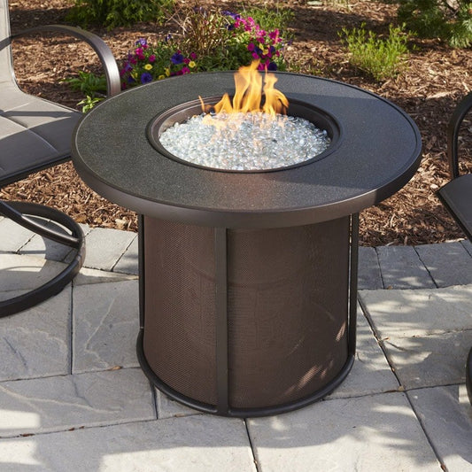 Stonefire 32-Inch Round Gas Fire Pit Table with Crystal Fire Burner 900