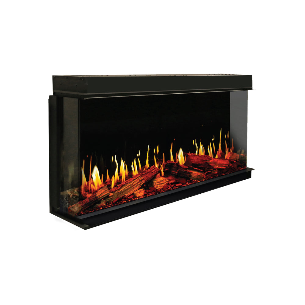 Modern Flames Orion V2 52-Inch Multi Linear Electric Fireplace - three-sided bay view