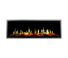 Modern Flames Orion V2 76-Inch Slim Linear Electric Fireplace - front view with yellow flames