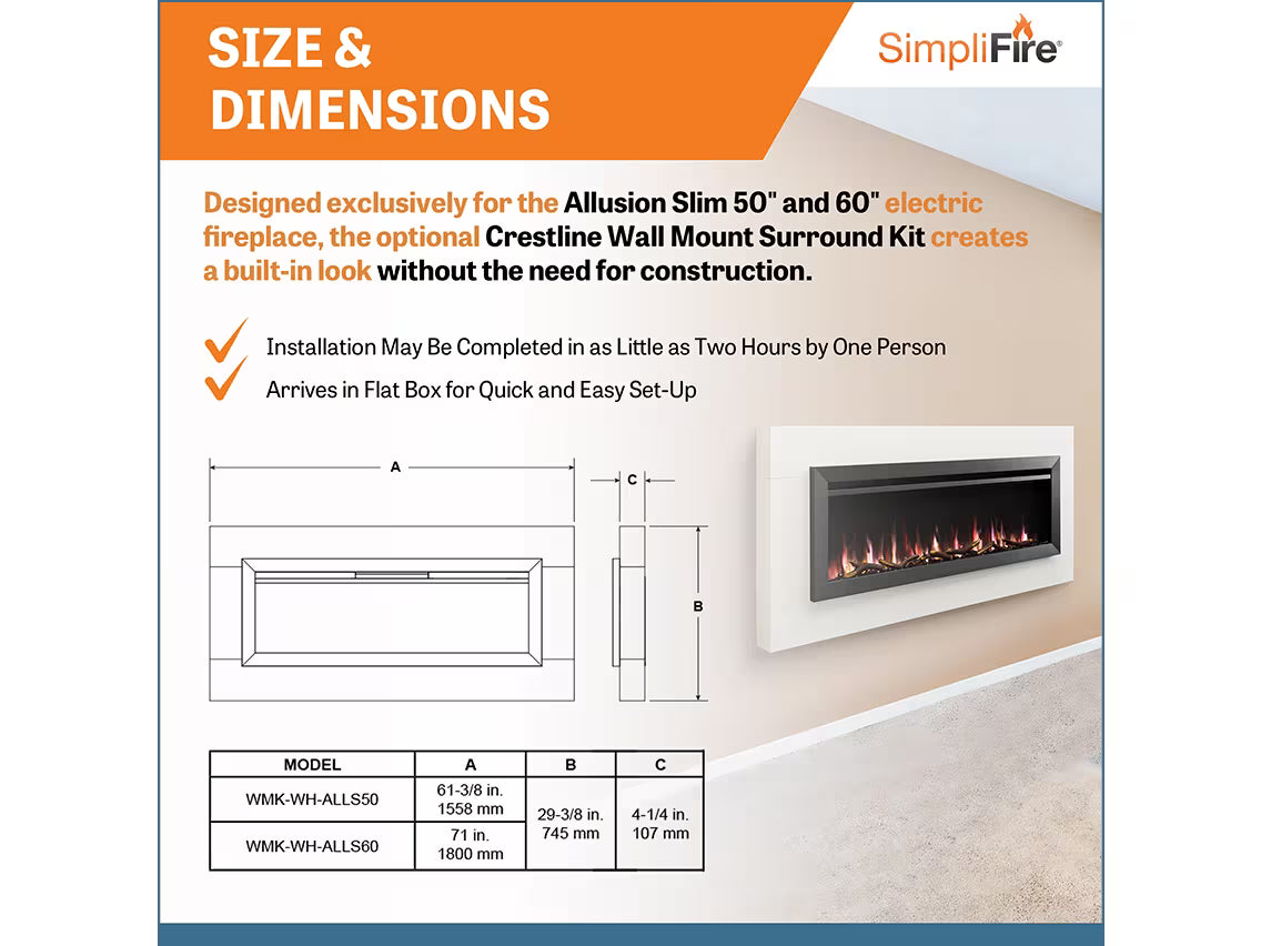 SimpliFire Crestline Wall Mount Surround Kit