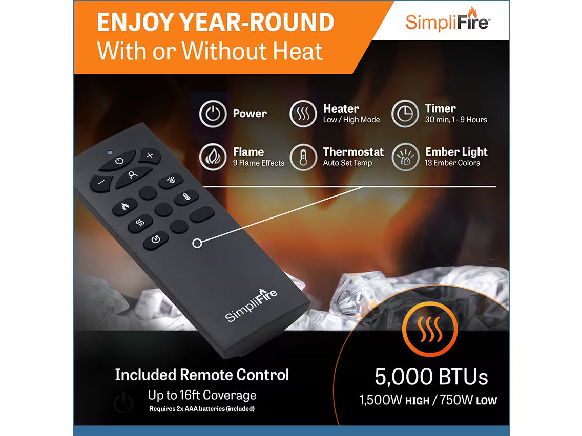 SimpliFire Allusion Slim Linear Fireplace