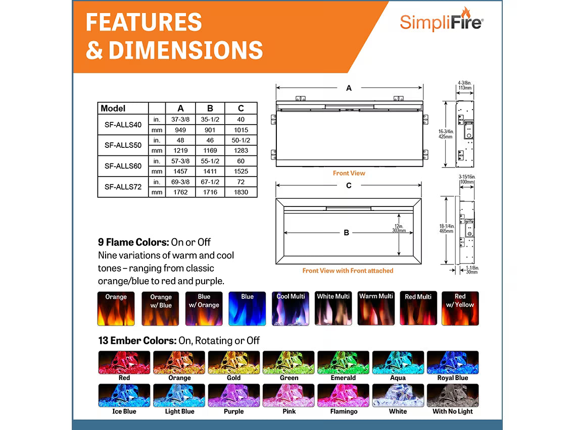 SimpliFire Allusion Slim Linear Fireplace