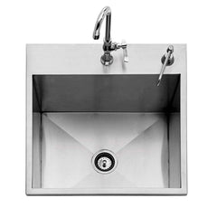 Twin Eagles 24-Inch Drop-In Stainless Steel Sink with Soap Dispenser