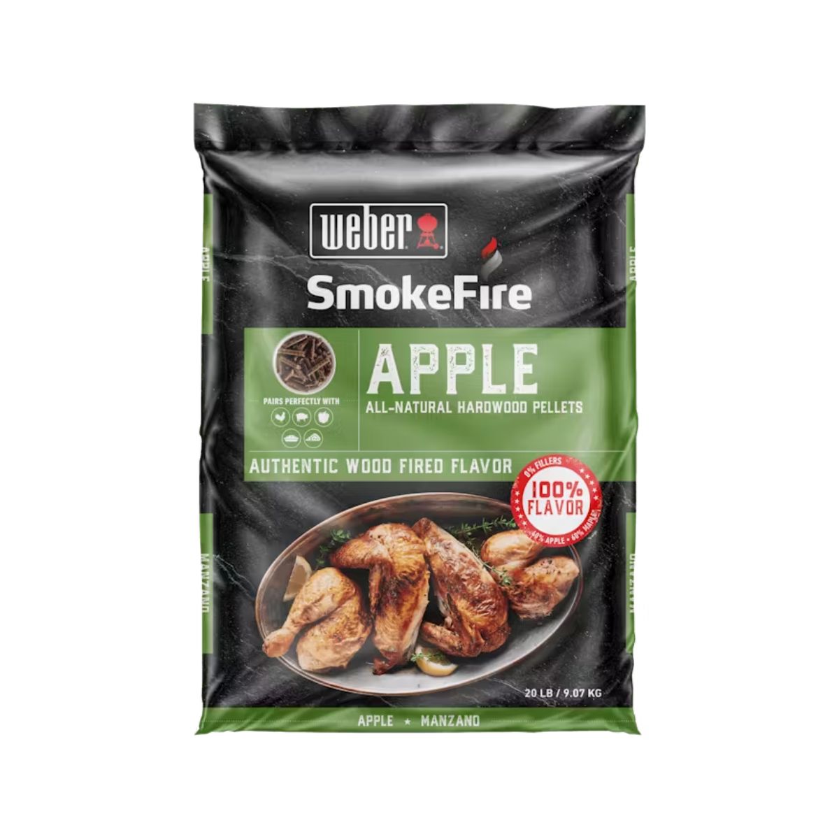 Weber SmokeFire All-Natural Apple Hardwood Pellets - 20 lb