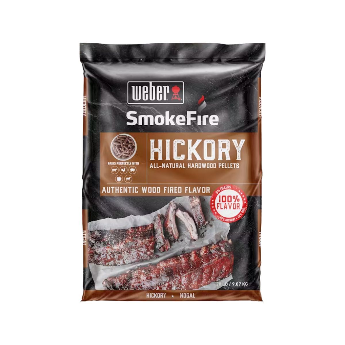 Weber SmokeFire All-Natural Hickory Hardwood Pellets - 20 lb