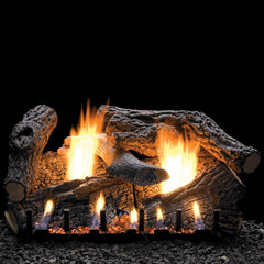 White Mountain Hearth Super Sassafras Ventless Gas Log Set with Slope Glaze Remote-Ready Burner