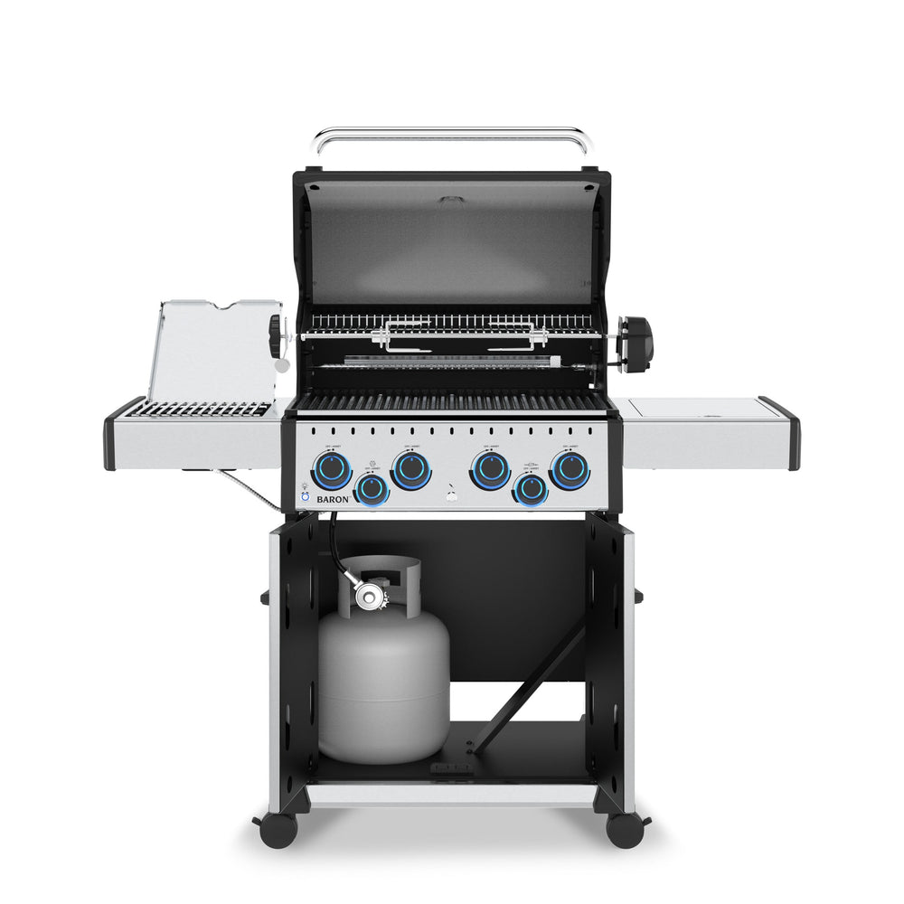 Broil King Baron S490 Pro Infrared Gas Grill | 4-Burner | 750 sq in | 40,000 BTU - Side View