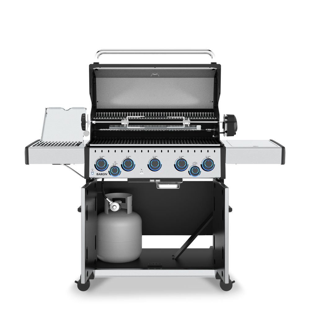 Broil King Baron S590 Pro Infrared Gas Grill | 5-Burner | 900 sq in | 45,000 BTU - Side View