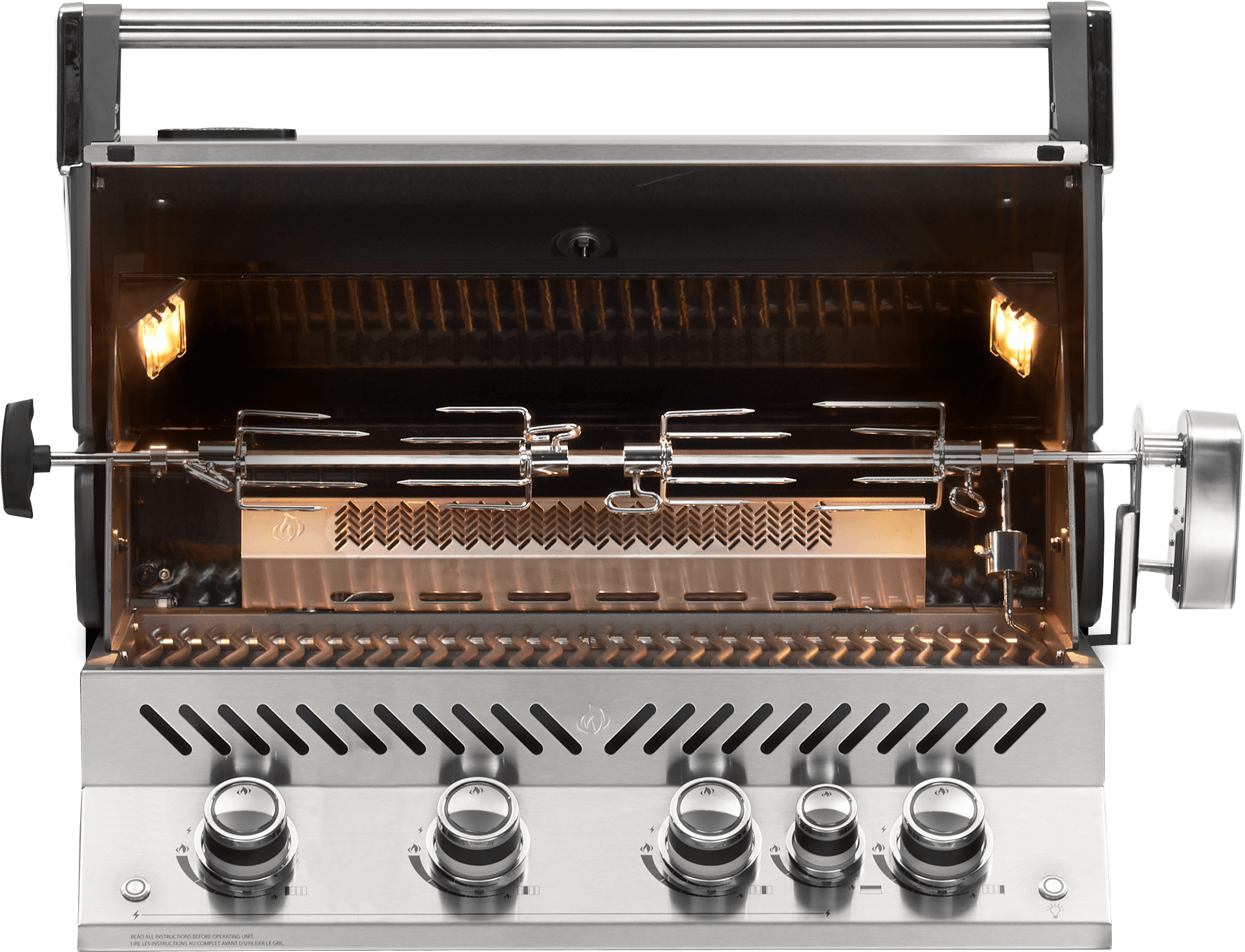 Napoleon Prestige PRO 500 4-Burner Built-In Gas Grill with Infrared Rotisserie