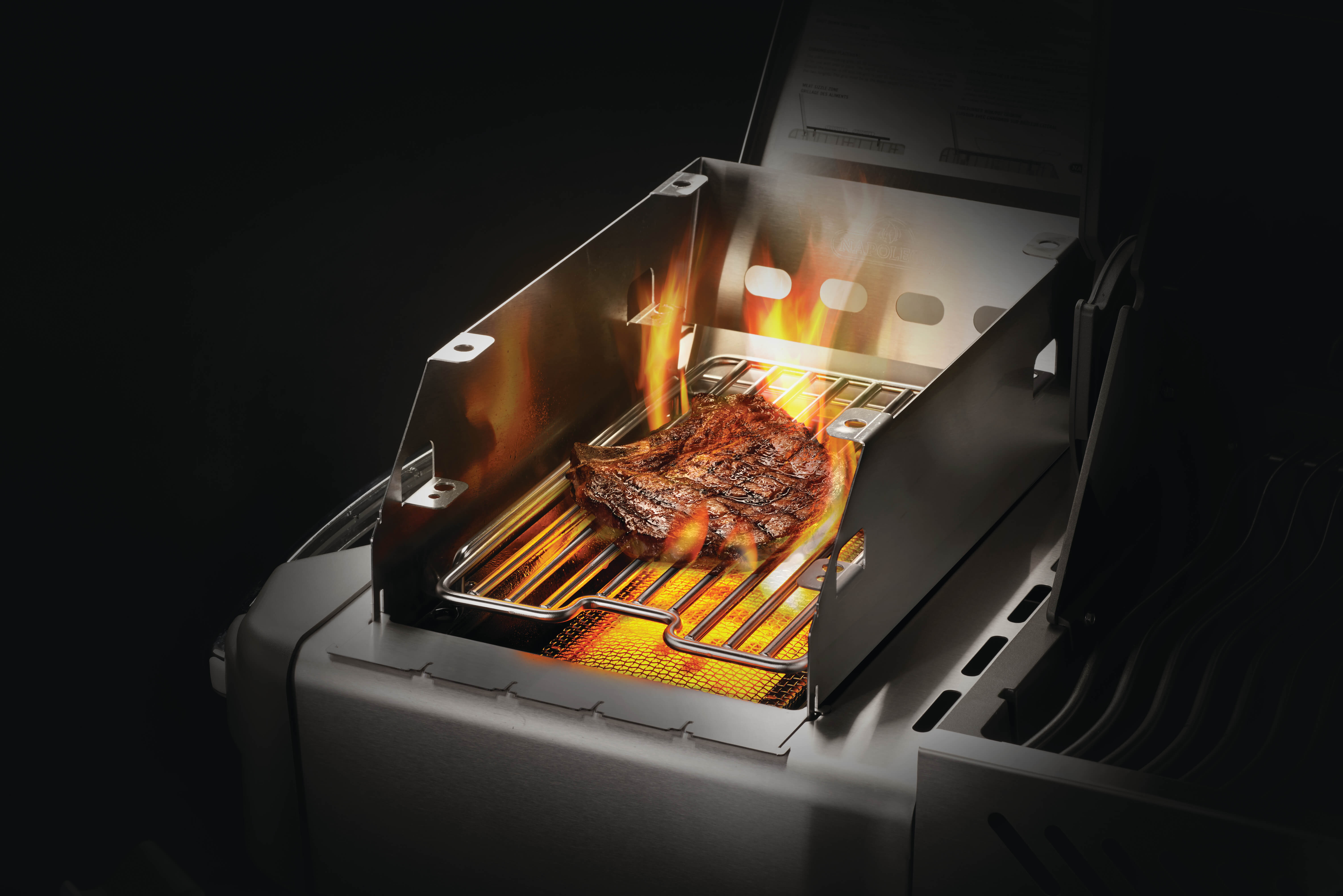 Napoleon Side Burner Windshield with Skewer Rack