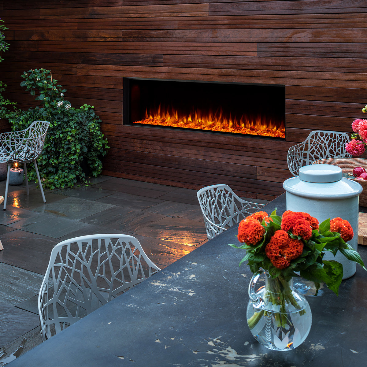 SimpliFire Forum Outdoor Linear Fireplace