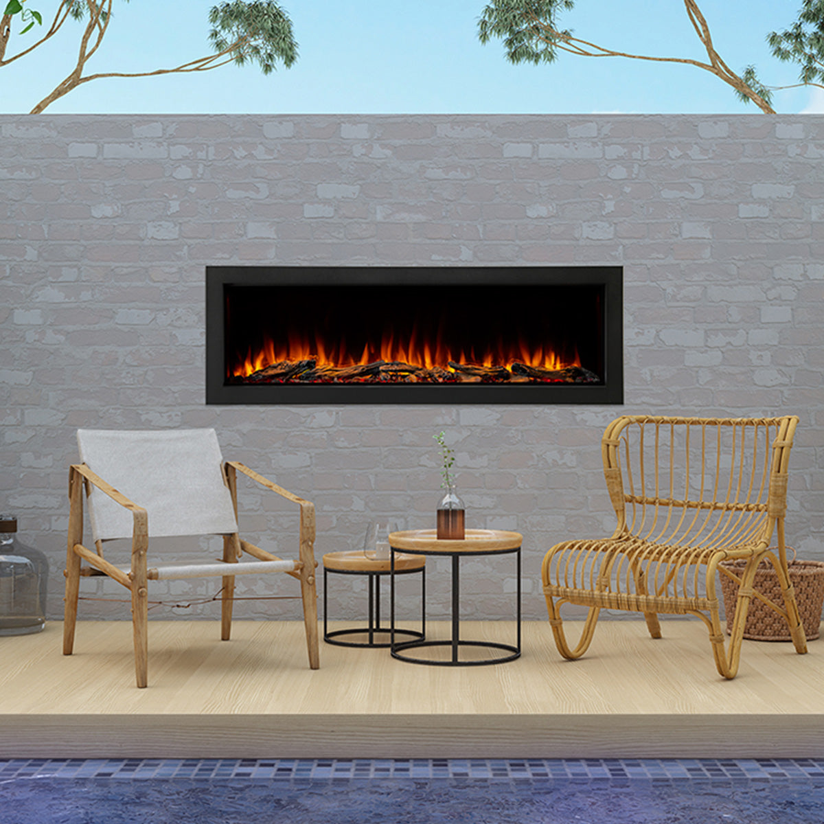 SimpliFire Forum Outdoor Linear Fireplace