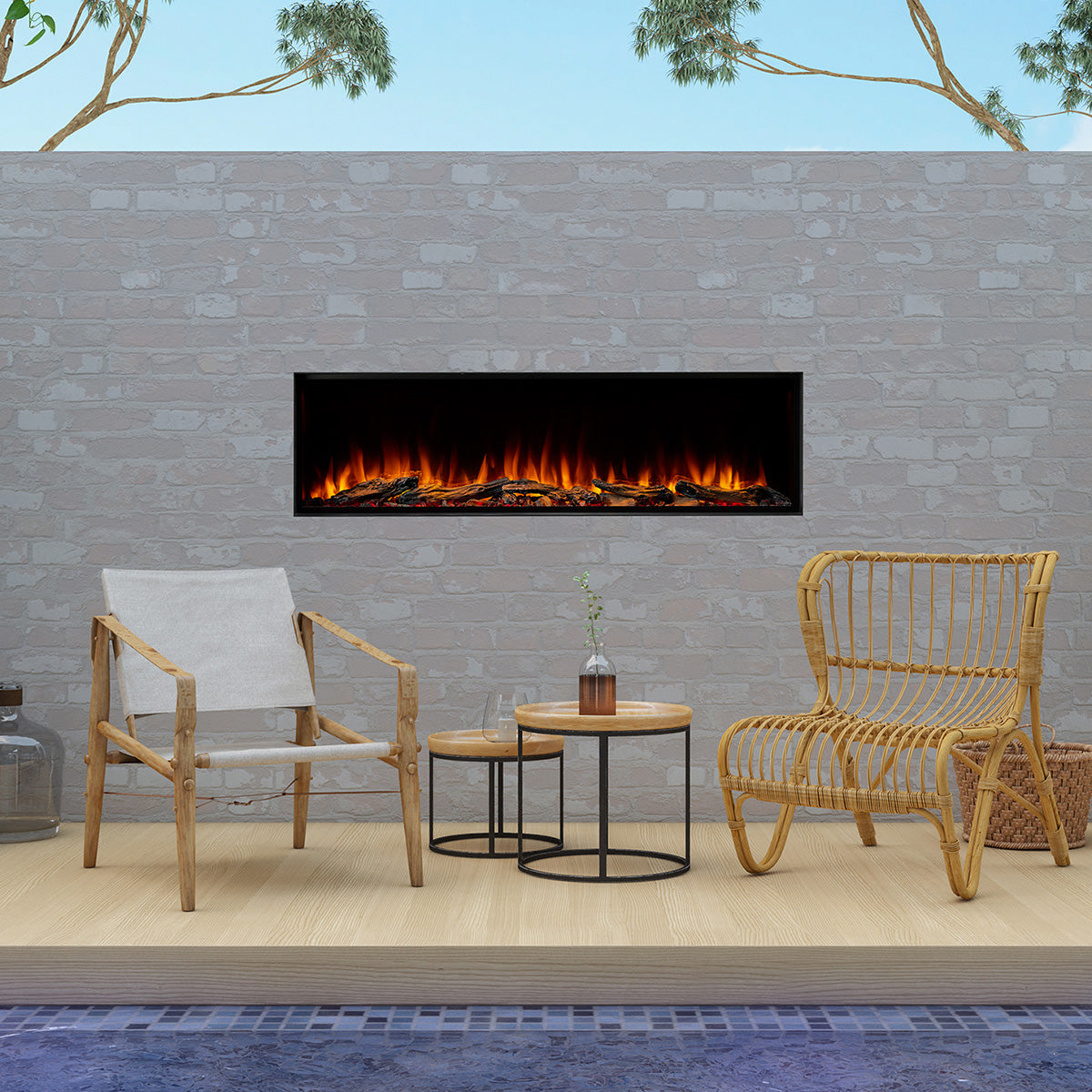 SimpliFire Forum Outdoor Linear Fireplace